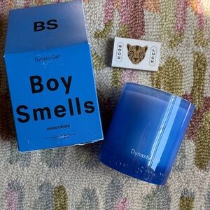 HTF Boy Smells NEW boxed Dynasty Salt candle 8.5 ozs deep Mediterranean Sea blue